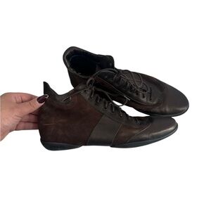 Arche comfort shoes lace up Dark Brown leather suede Sneakers sz 9